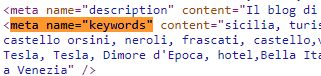 Tag meta keywords