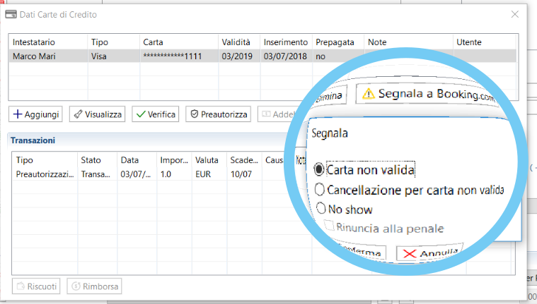 Come segnalare una carta non valida a Booking.com